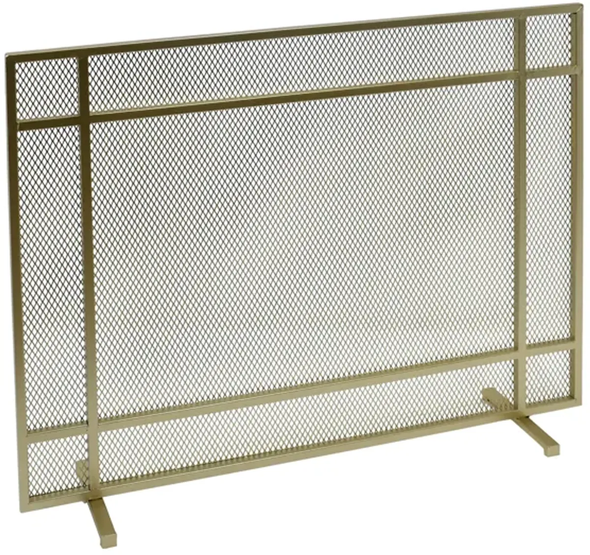 Streamdale Modern Gold Iron Single Panel Fire Screen
