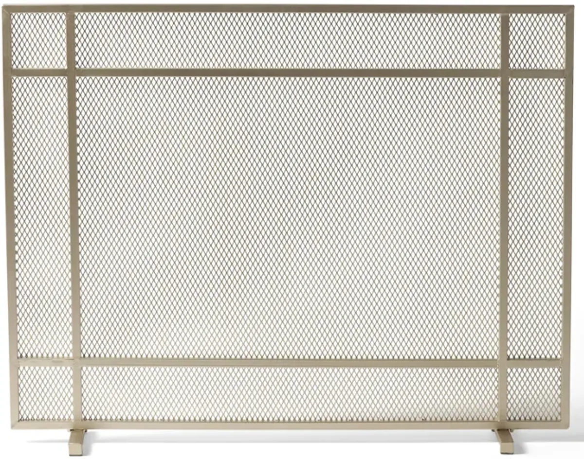 Streamdale Modern Gold Iron Single Panel Fire Screen