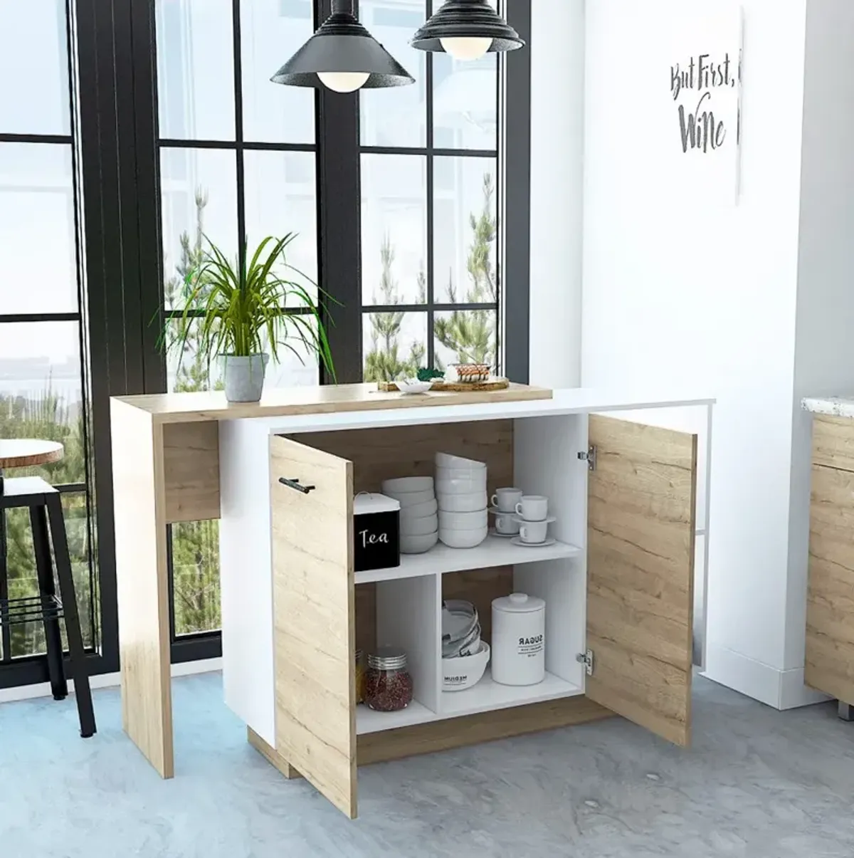 Kitchen Island Ohio, Kitchen, White / Light Oak