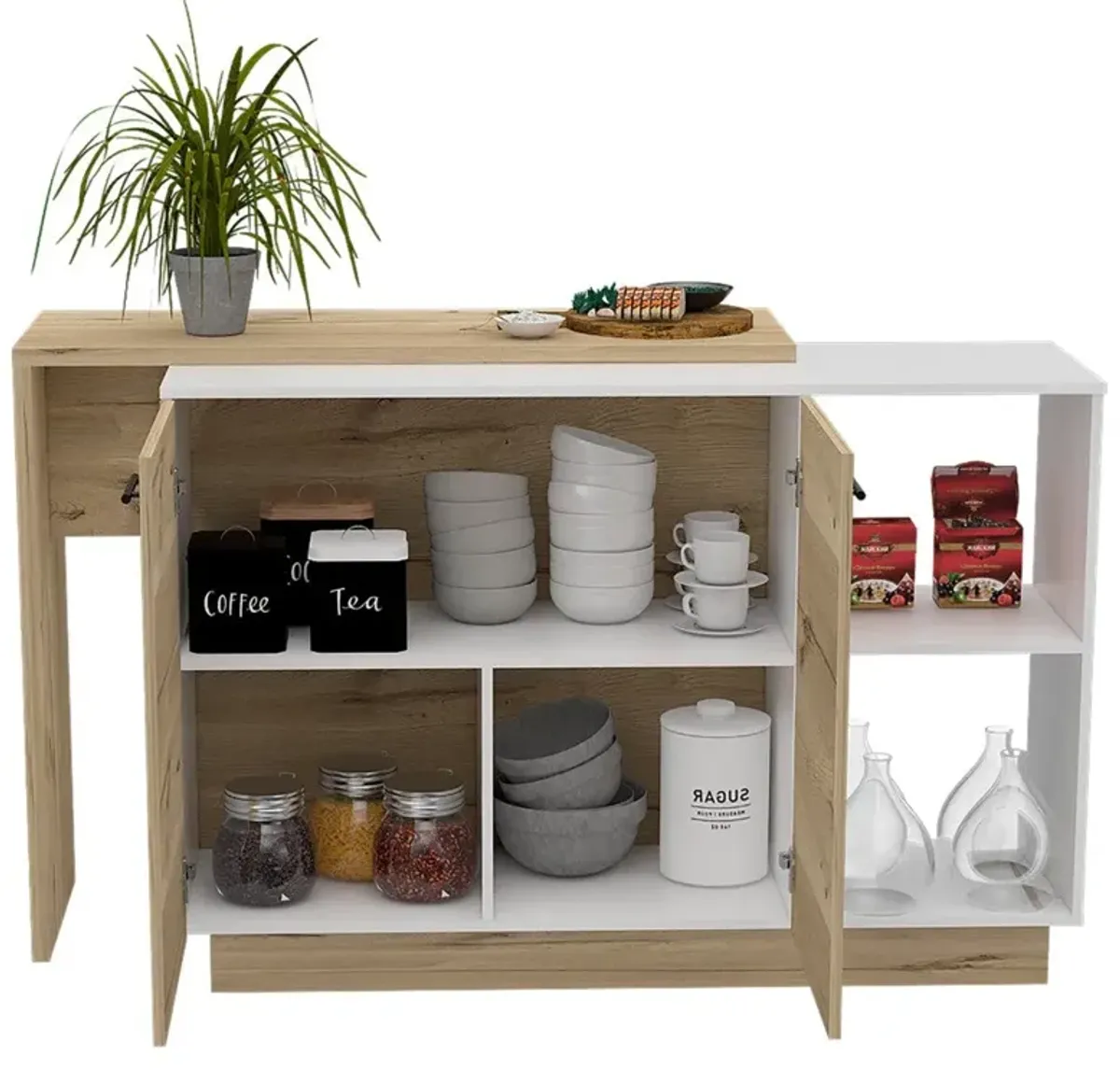 Kitchen Island Ohio, Kitchen, White / Light Oak