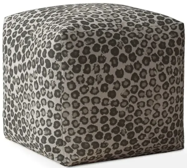 Hivvago 17" Beige Flax Floral Pouf Ottoman