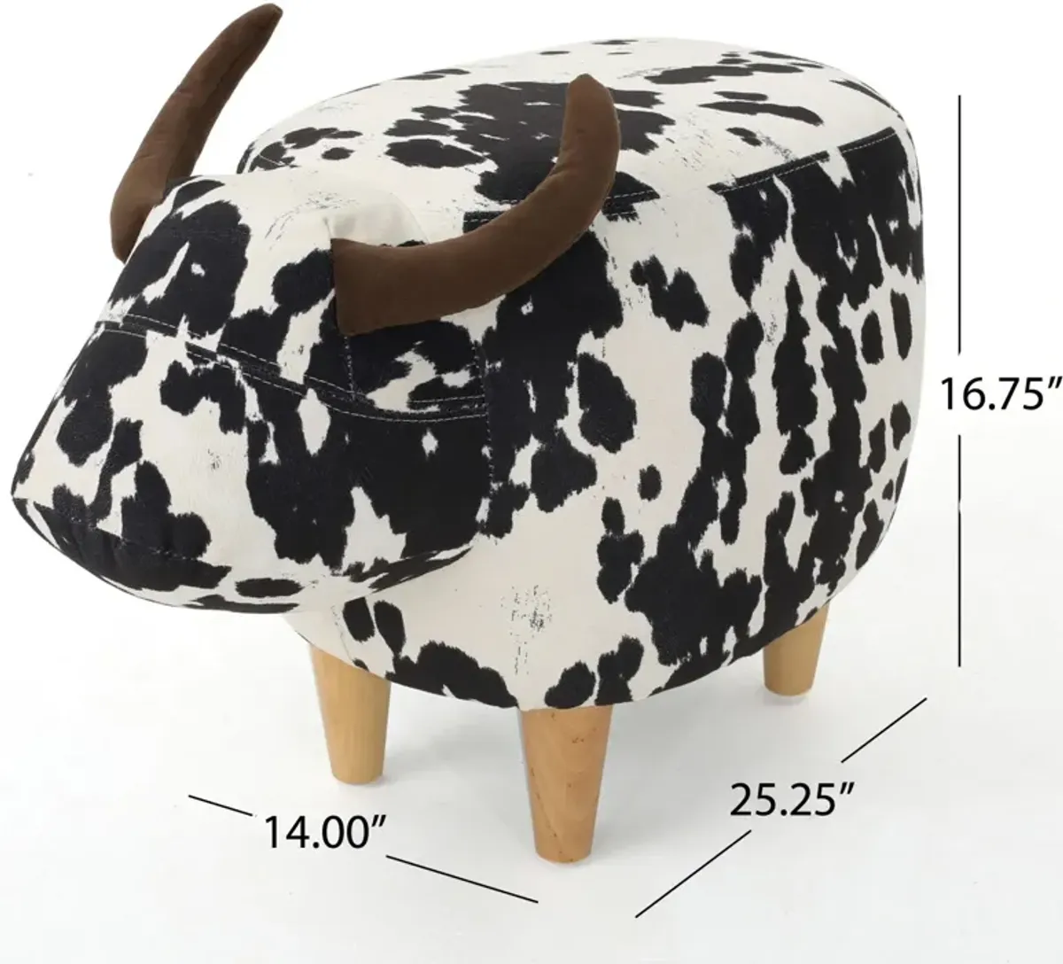 Merax Velvet Cow-Shaped Ottoman Foot Stool