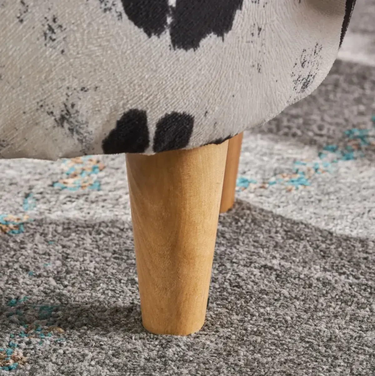 Merax Velvet Cow-Shaped Ottoman Foot Stool