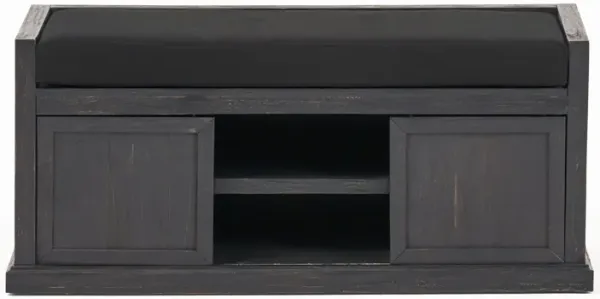 Streamdale Rustic Accent Bench with Storage and Water-Resistant Cushions