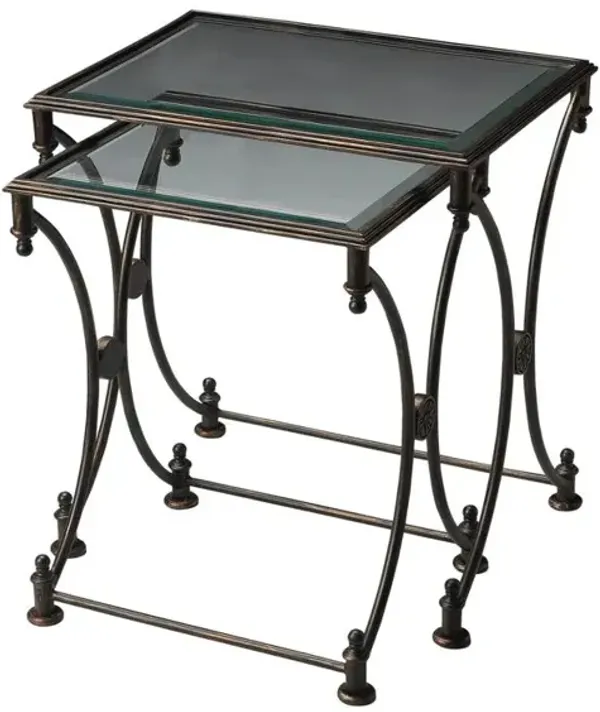 Butler Specialty Beverly Metal Nesting Tables, Black