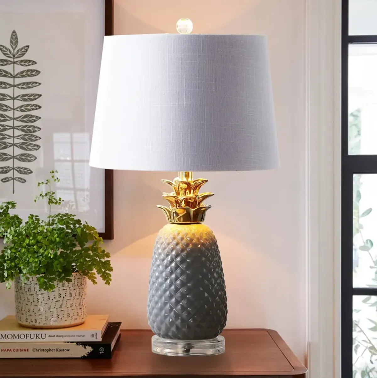 Pineapple Ceramic LED Table Lamp