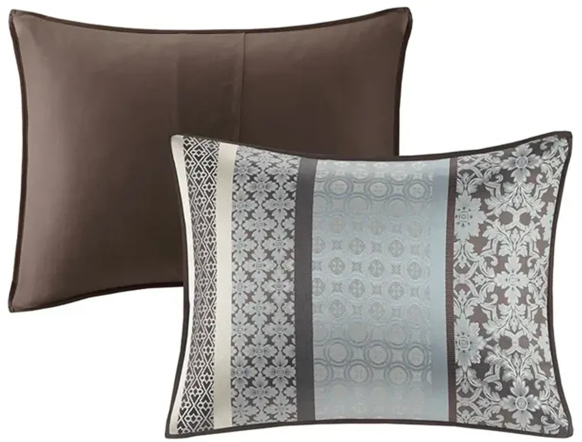 Gracie Mills Irmgard 7-Piece Geometric and Damask Comforter Set