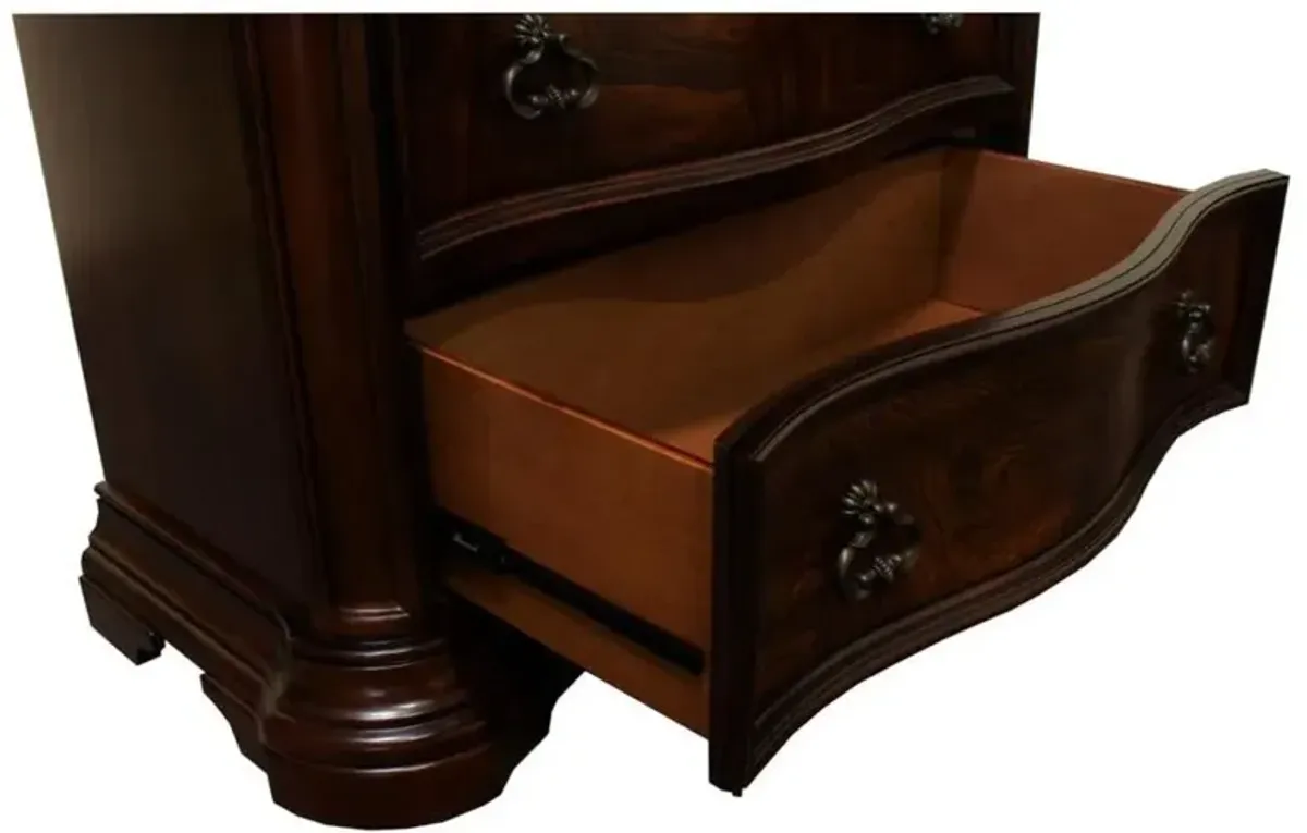 Best Master Furniture Best Master Barney's Traditional Wood 5-Drawer Chest in Walnut