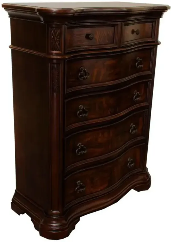 Best Master Furniture Best Master Barney's Traditional Wood 5-Drawer Chest in Walnut
