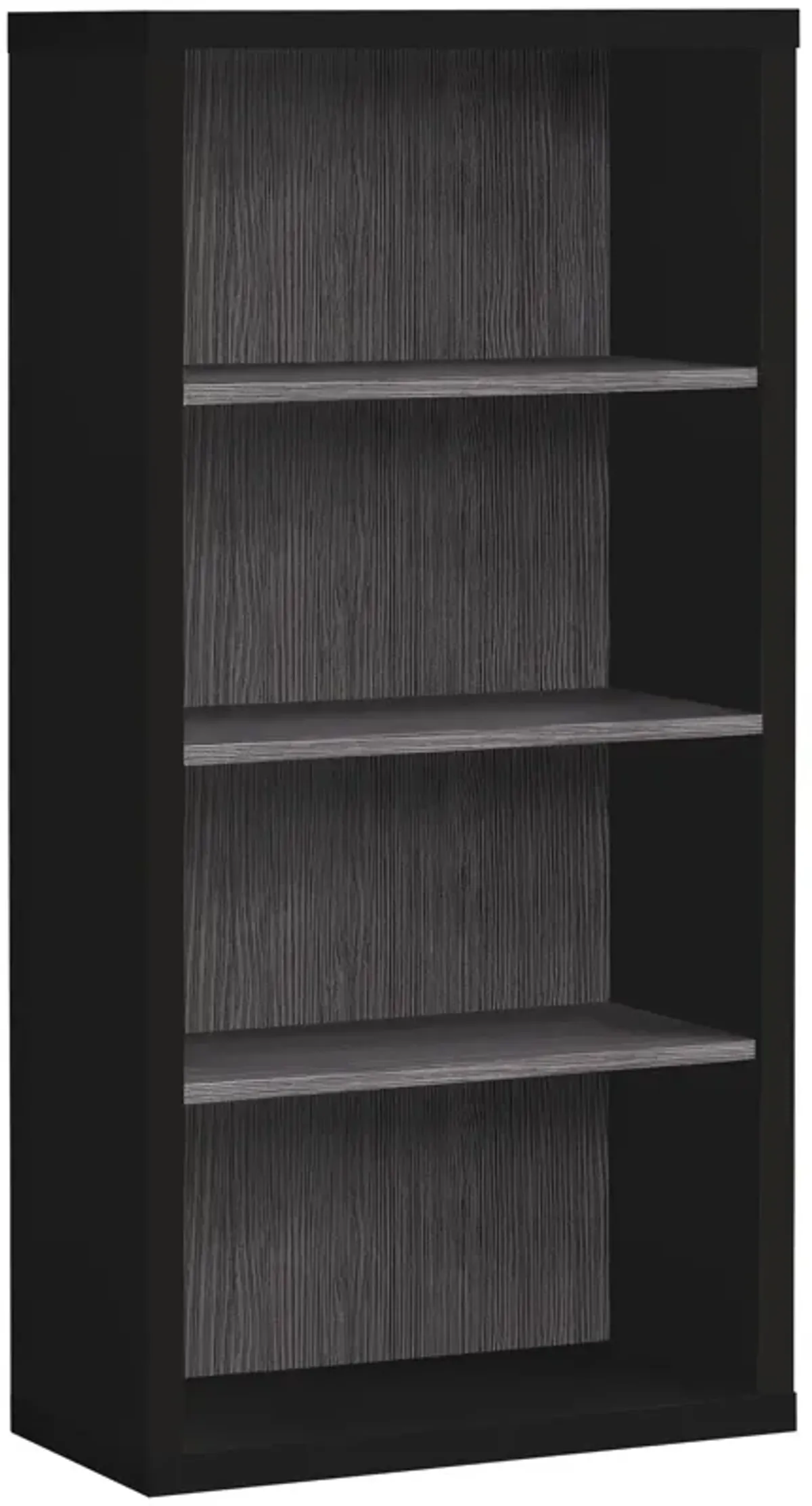 Monarch Specialties I 7407 Bookshelf, Bookcase, Etagere, 5 Tier, 48"H, Office, Bedroom, Laminate, Black, Grey, Contemporary, Modern