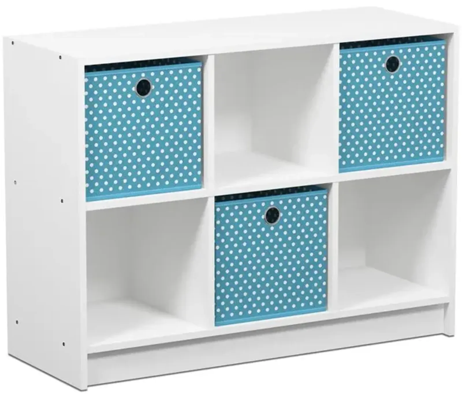 Furinno Basic 3x2 Bookcase Storage w/Bins, White/Pink, 99940WH/LPI