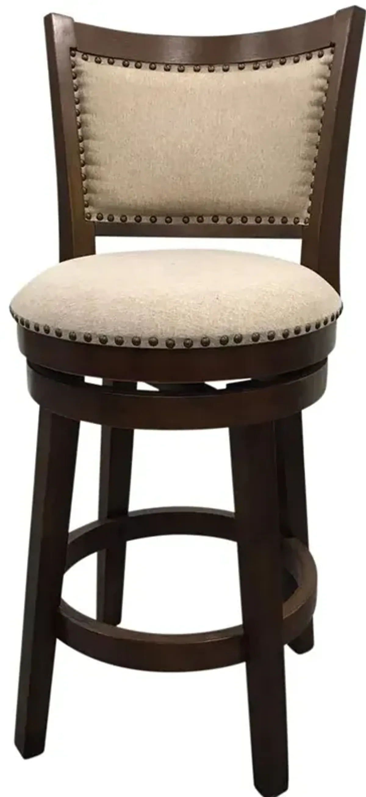 Carolina Living Blaine Swivel Upholstered Barstool - Set of 2 - Walnut - Beige Upholstery