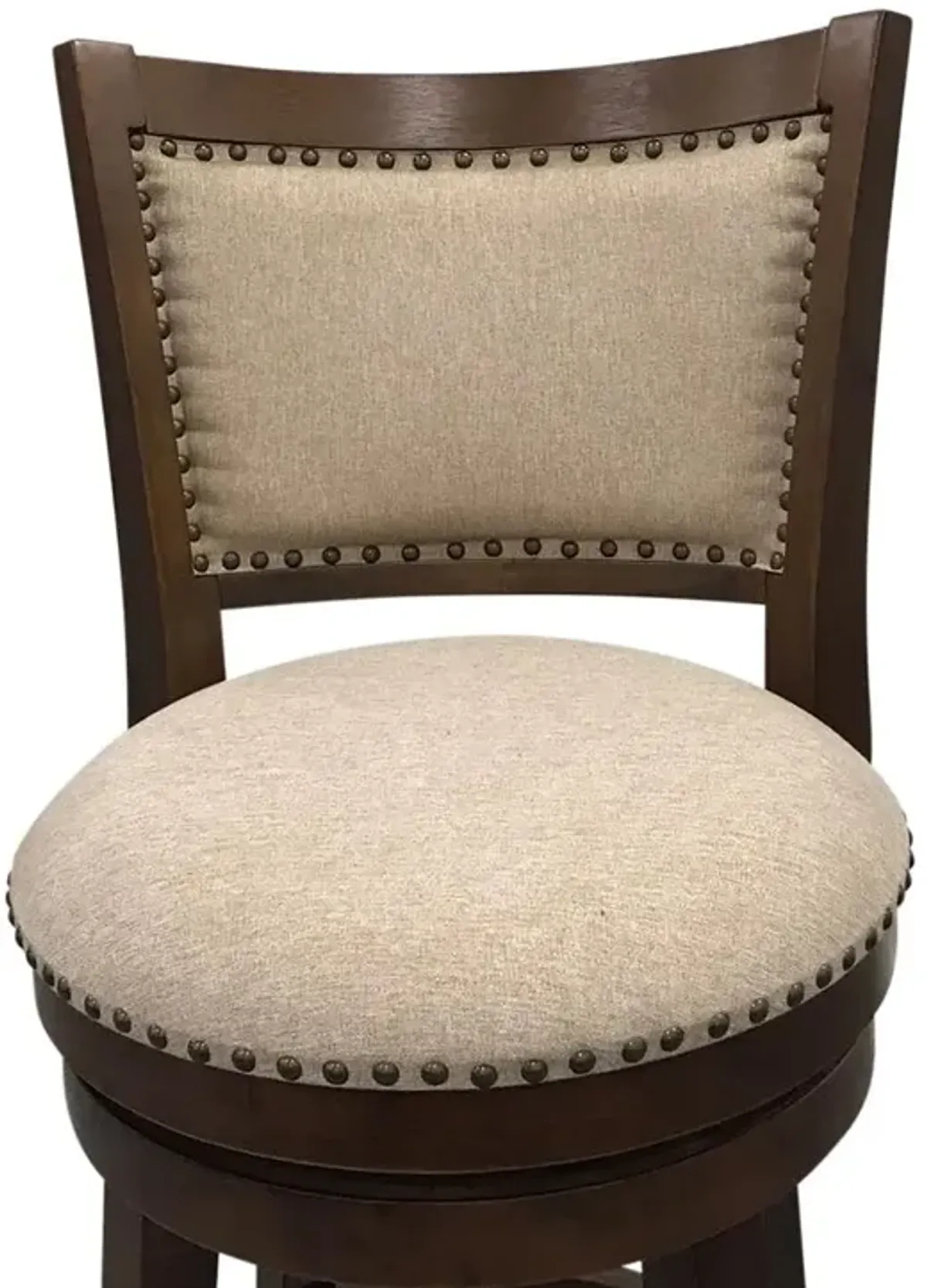 Carolina Living Blaine Swivel Upholstered Barstool - Set of 2 - Walnut - Beige Upholstery