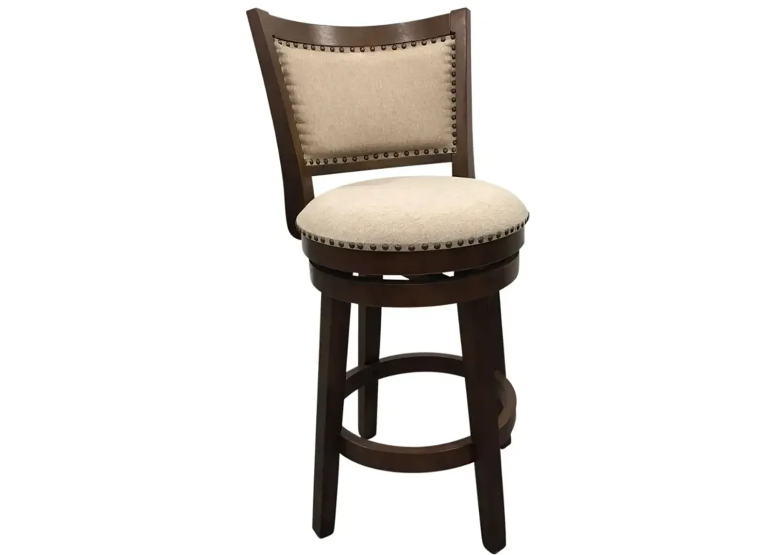 Carolina Living Blaine Swivel Upholstered Barstool - Set of 2 - Walnut - Beige Upholstery