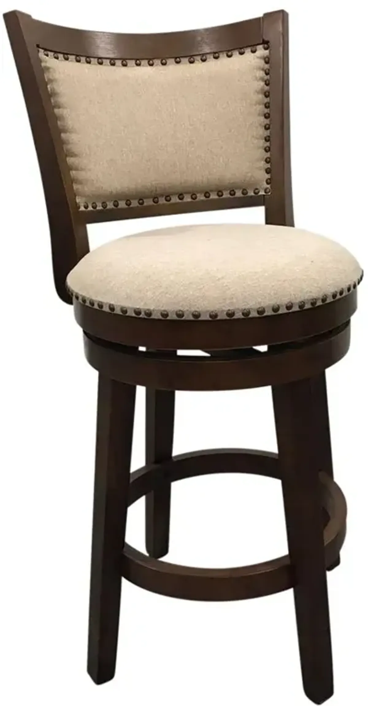 Carolina Living Blaine Swivel Upholstered Barstool - Set of 2 - Walnut - Beige Upholstery