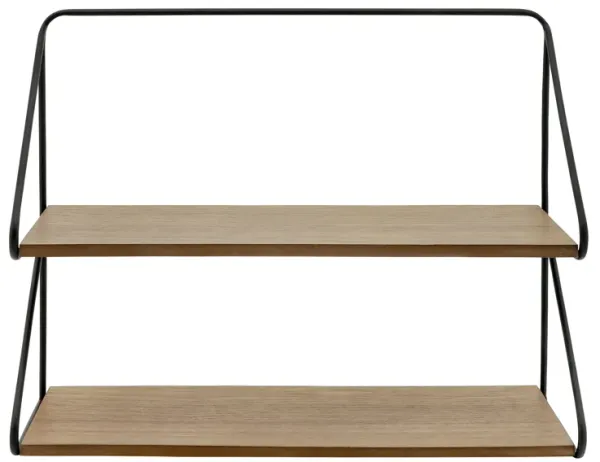 Metal /wood 20" 2 Tier Wall Shelf