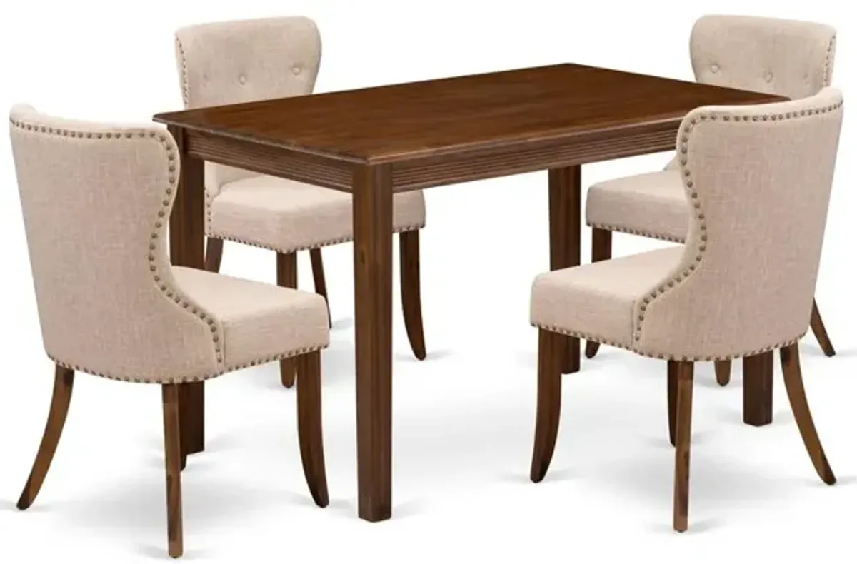5 Piece Dinette Set for Small Spaces Contains a Rectangle Kitchen Dining Table