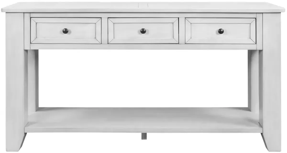 55" Modern Console Table Sofa Table For Living Room With 3 Drawers And 1 Shelf