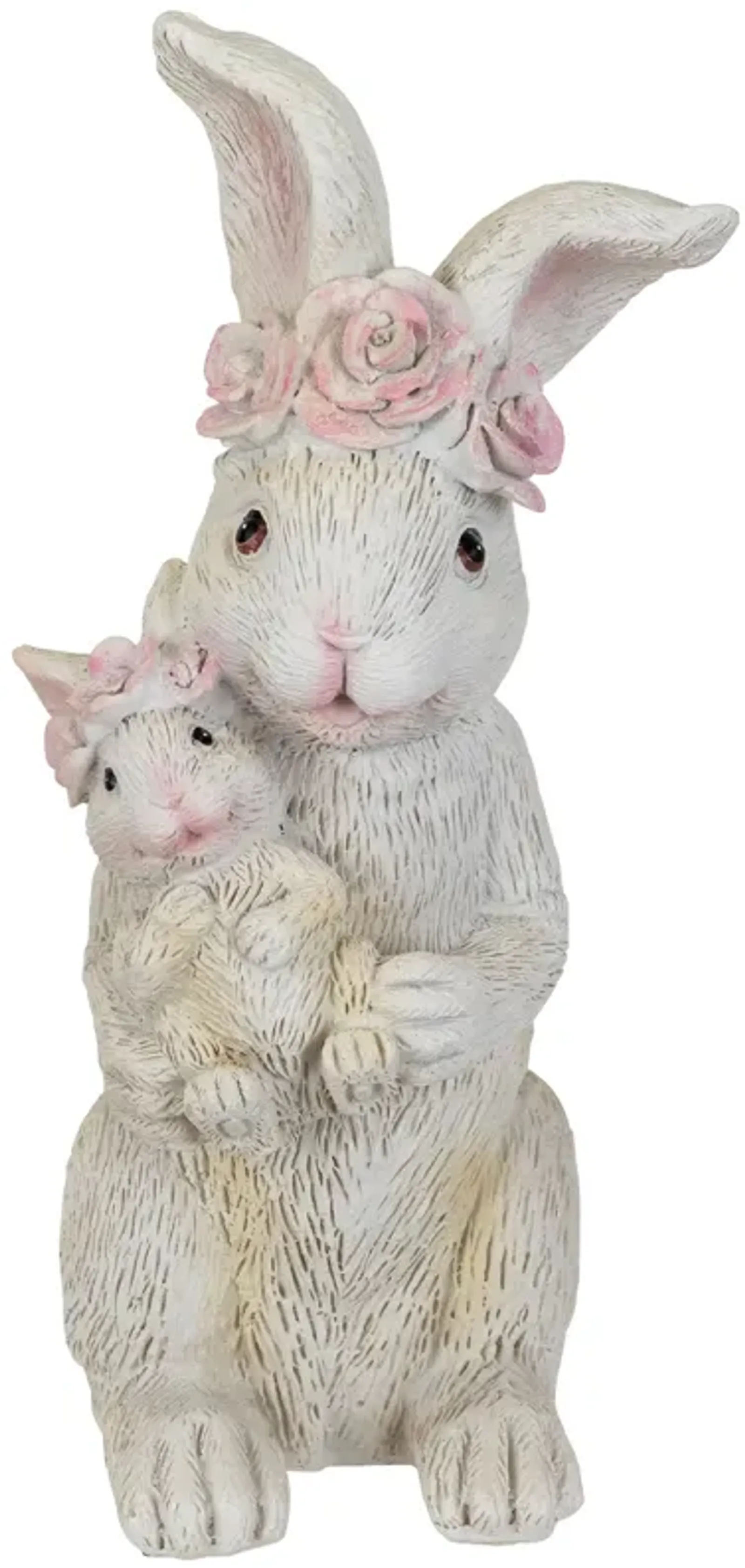 Mother and Baby Bunny Outdoor Garden Easter Statue - 9.25"