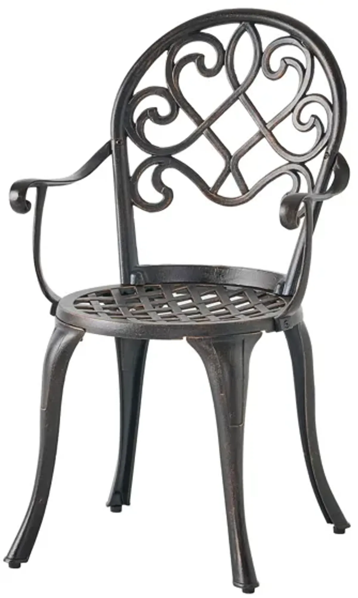 Outdoor Bistro Table Set with 2 Chairs and an Ice Bucket, Coppertone - Benzara