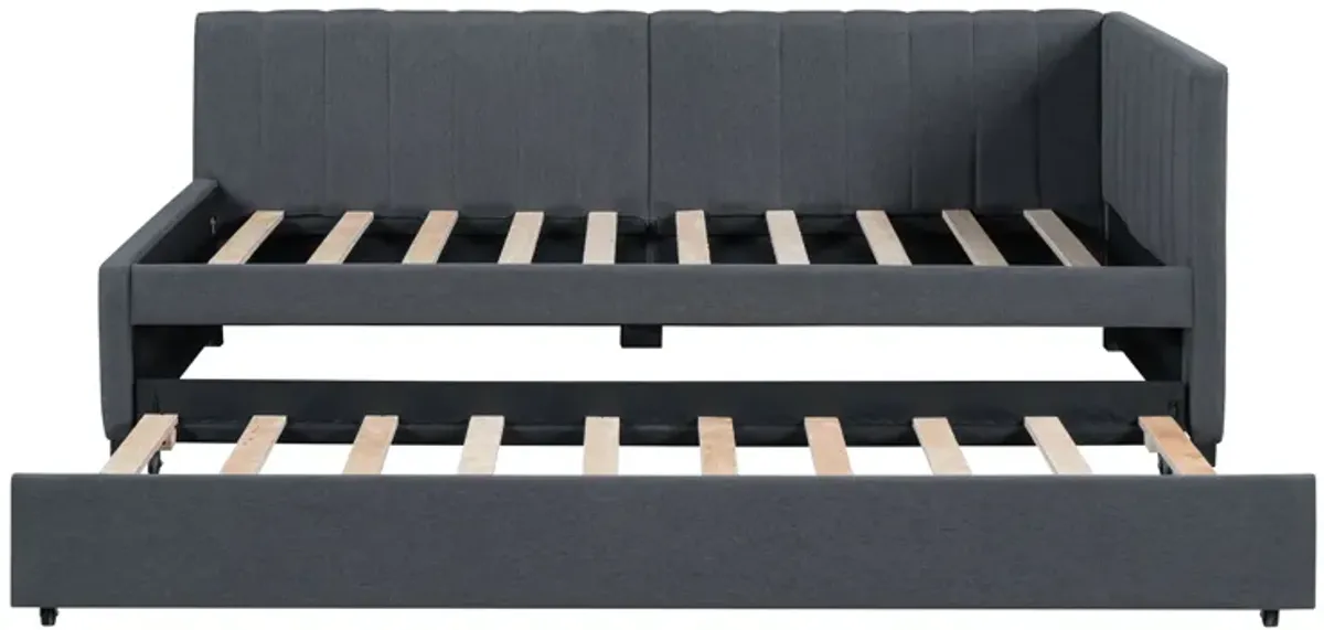 Merax Upholstered Daybed Bed Frame with Trundle