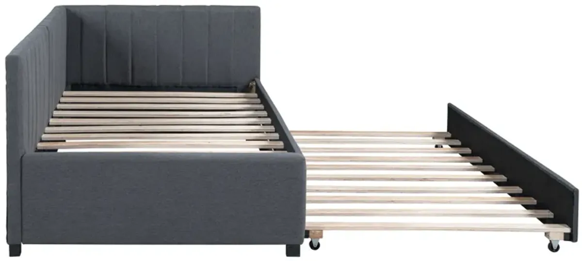 Merax Upholstered Daybed Bed Frame with Trundle