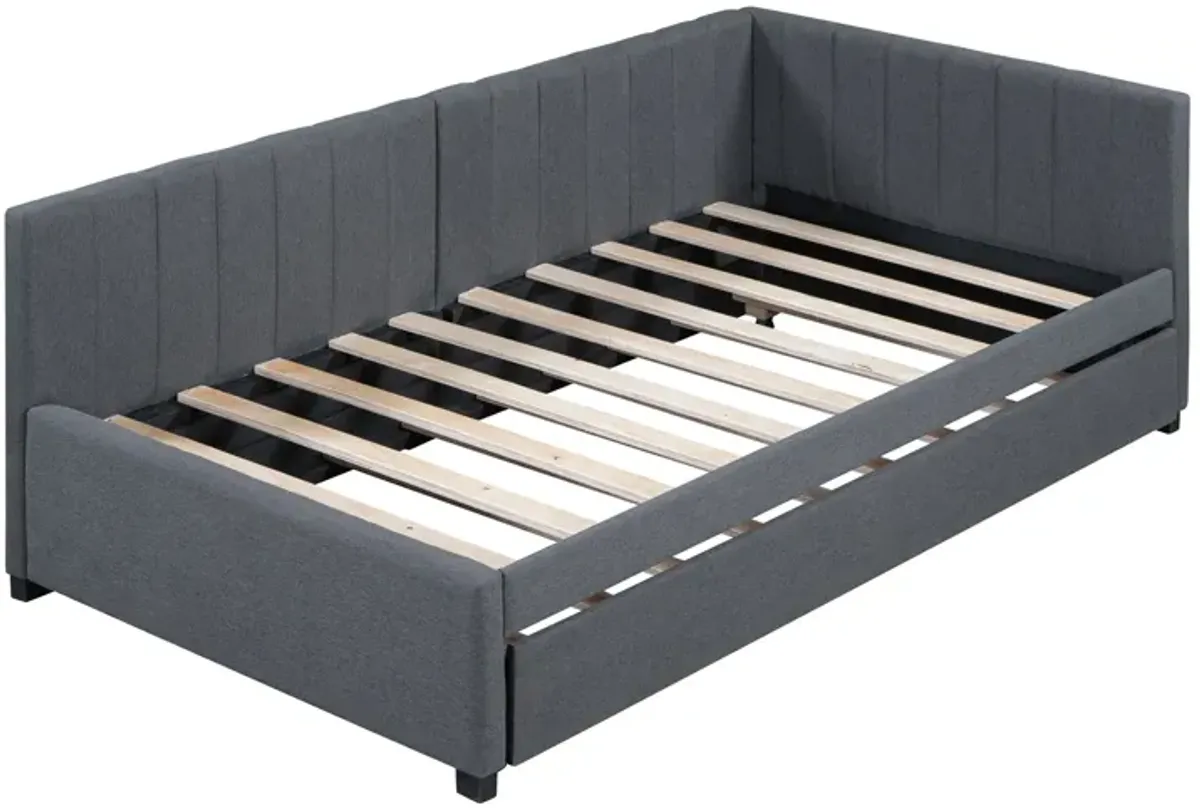 Merax Upholstered Daybed Bed Frame with Trundle