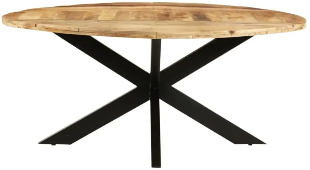 vidaXL Dining Table Round 68.9"x29.5" Rough Mango Wood