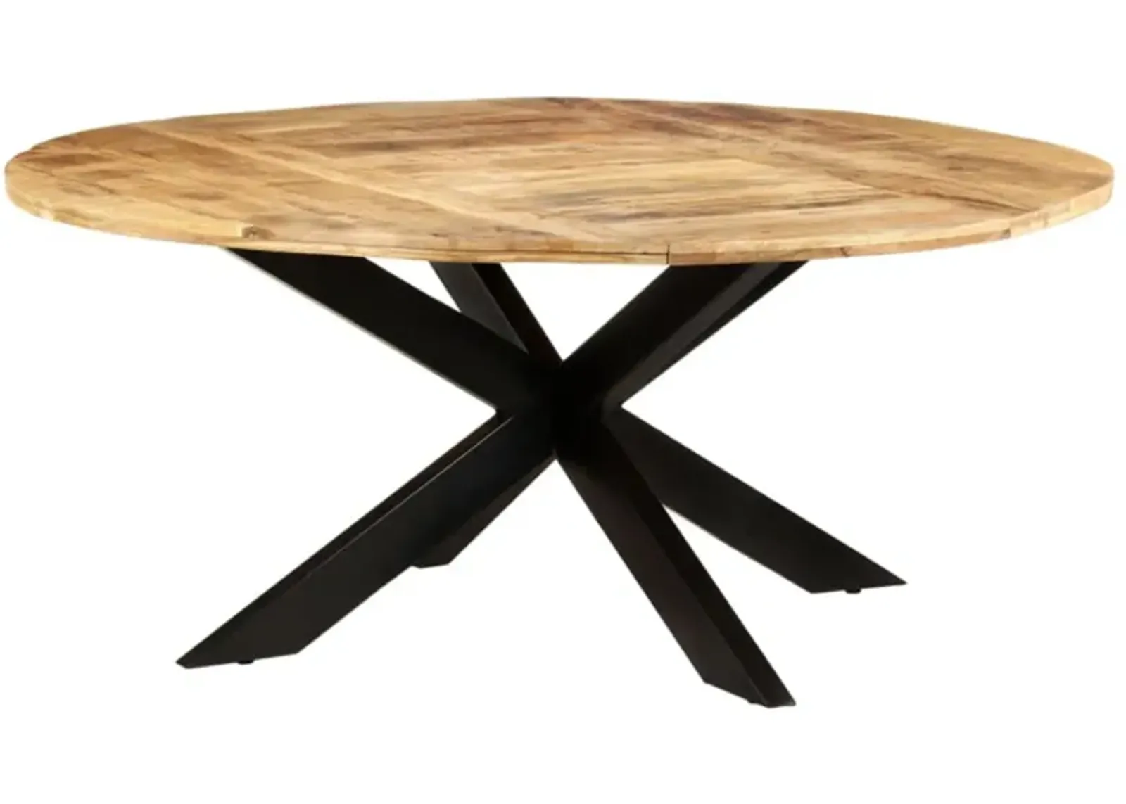 vidaXL Dining Table Round 68.9"x29.5" Rough Mango Wood