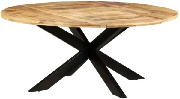 vidaXL Dining Table Round 68.9"x29.5" Rough Mango Wood