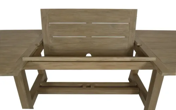 Coastal Teak Dining Table with Leaf Extension