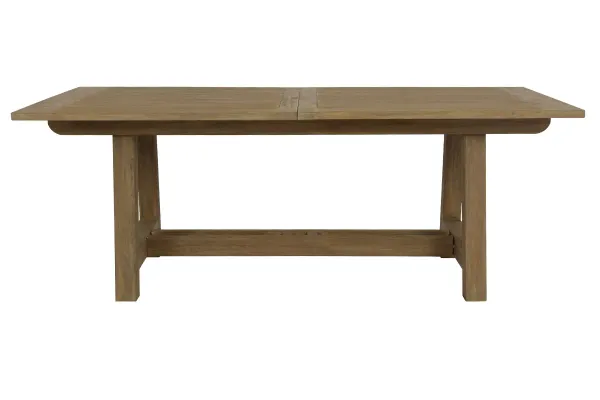 Coastal Teak Dining Table with Leaf Extension
