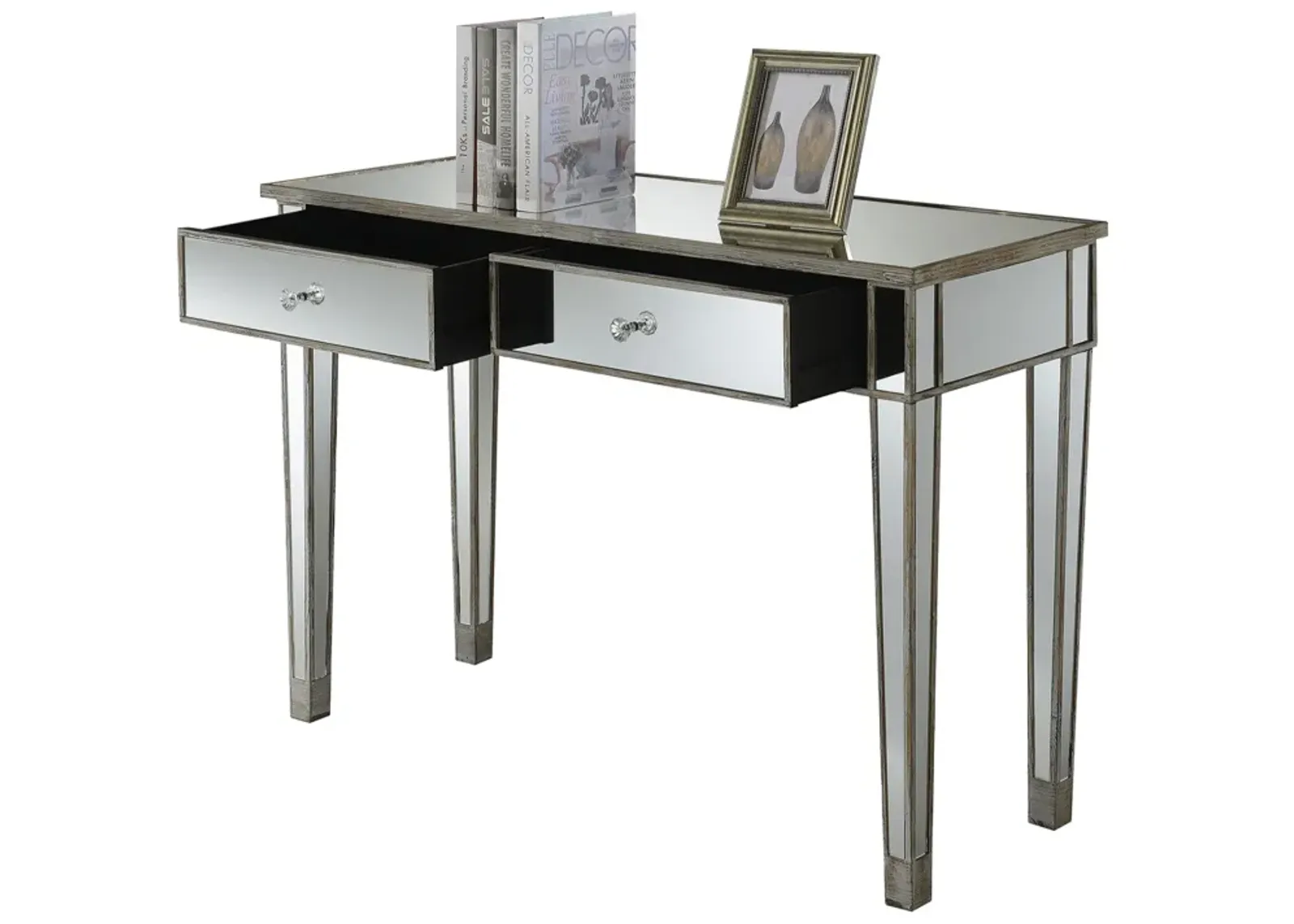 Gold Coast Mirrored 2 Drawer Desk