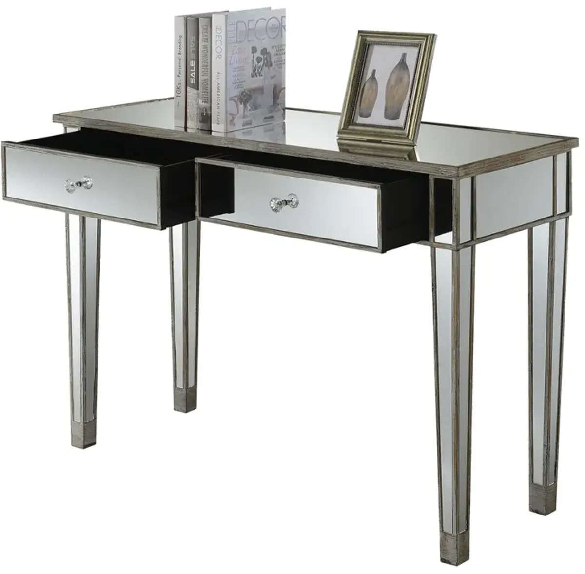 Gold Coast Mirrored 2 Drawer Desk