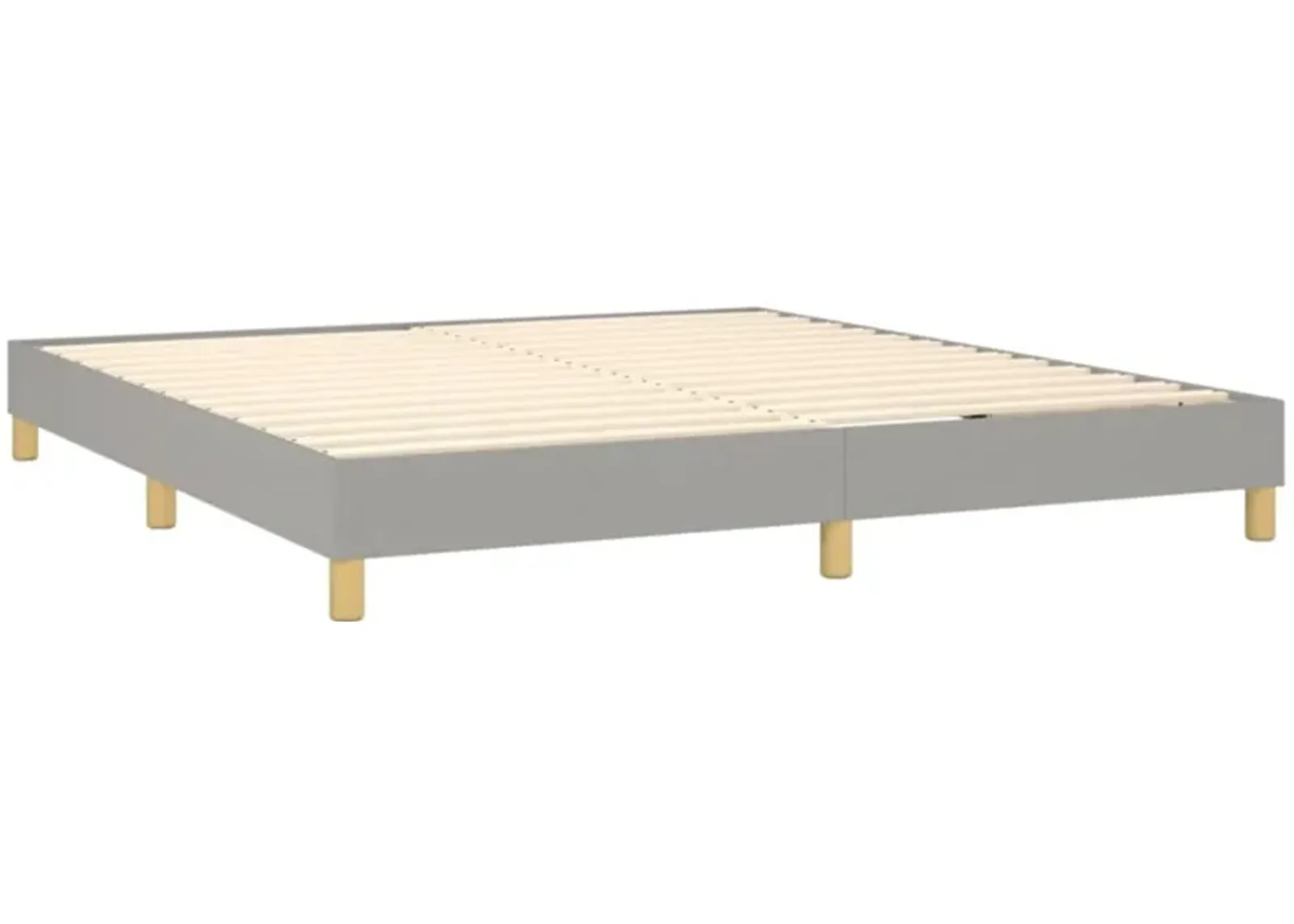 vidaXL California King Size Box Spring Bed Frame in Light Gray - Sturdy Fabric, Plywood and Engineered Wood Construction, Ideal for Modern Bedroom Interiors