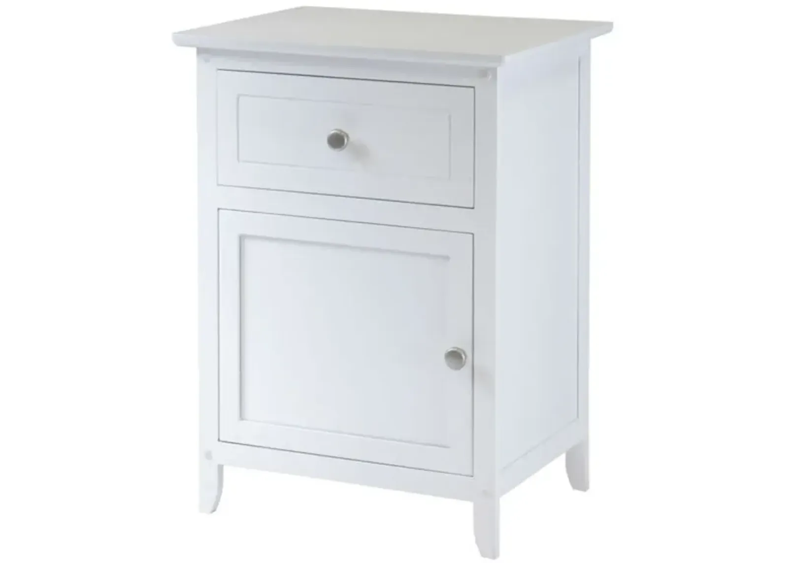 Hivvago White 1-Drawer Bedroom Bedside Table Cabinet Nightstand End Table