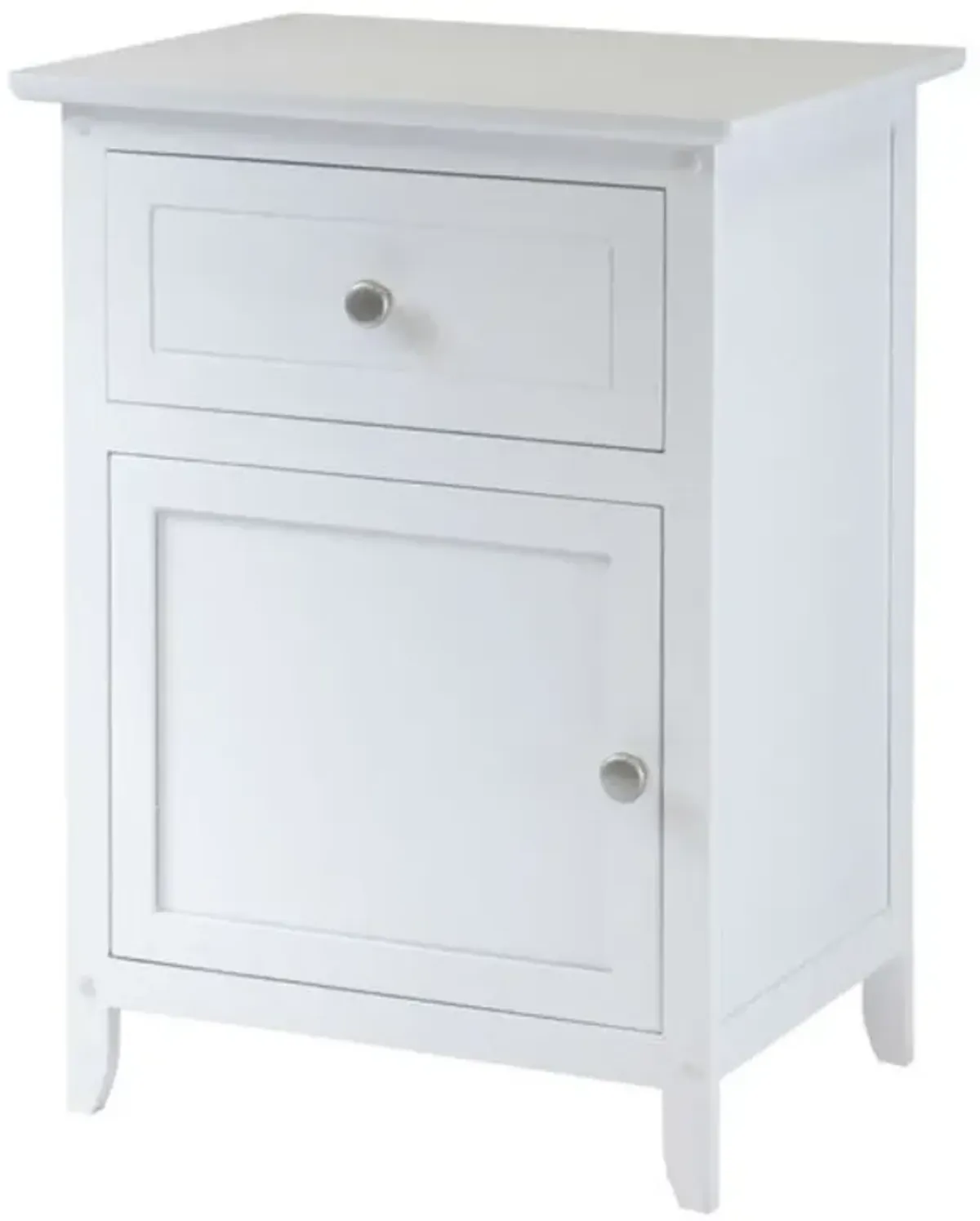 Hivvago White 1-Drawer Bedroom Bedside Table Cabinet Nightstand End Table