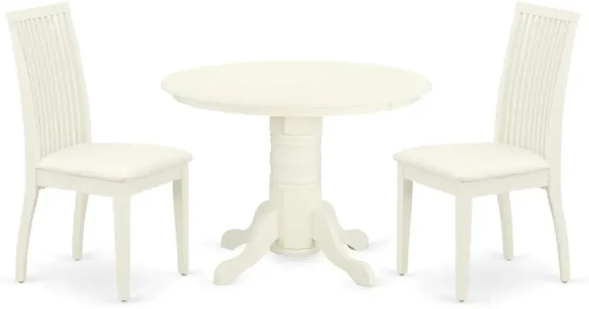 Dining Room Set Linen White, SHIP3-WHI-C