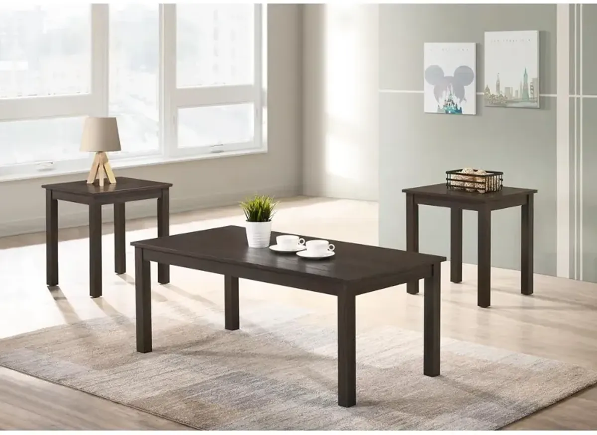 3 Pack Transitional Cocktail Table & 2 End Tables