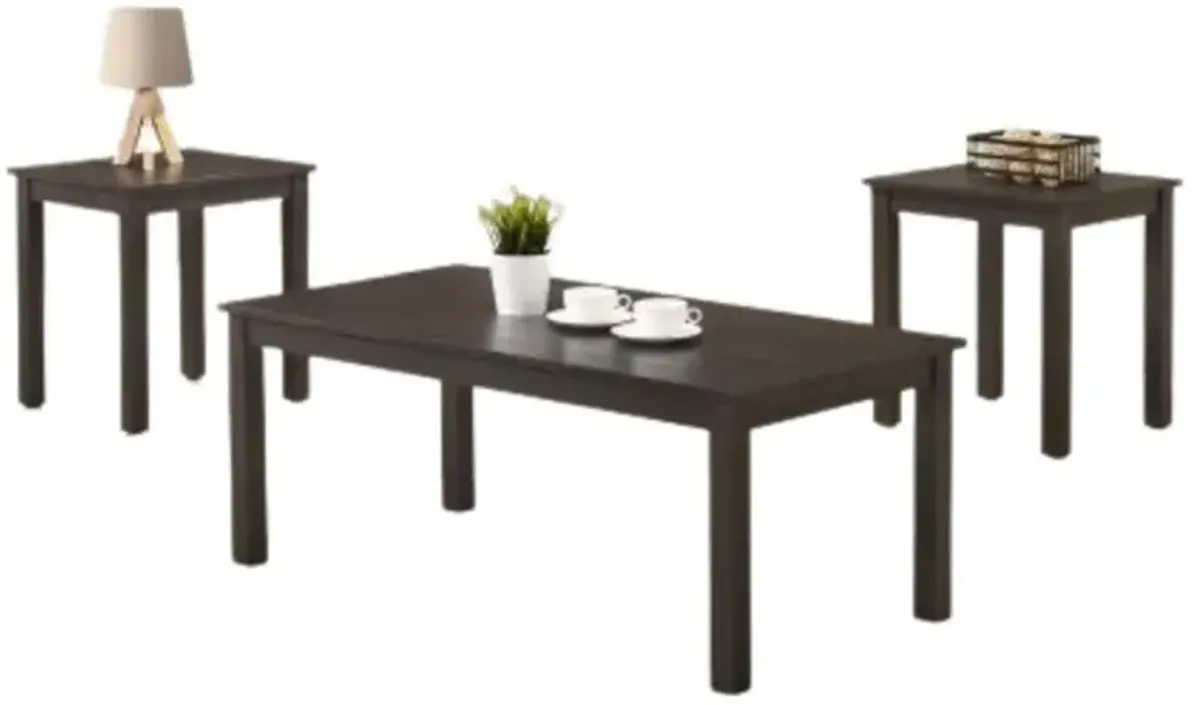 3 Pack Transitional Cocktail Table & 2 End Tables