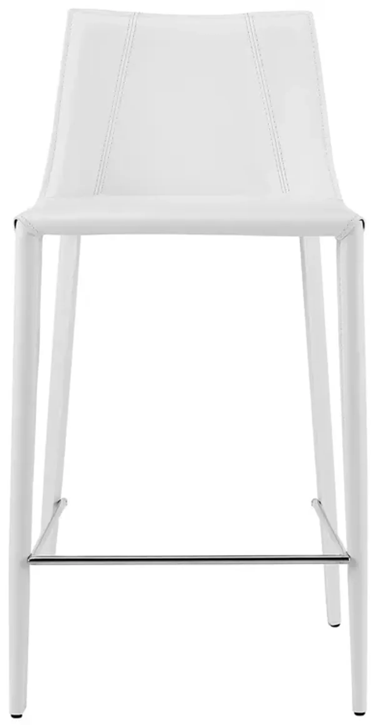 Rich White Faux Leather Counter Stool