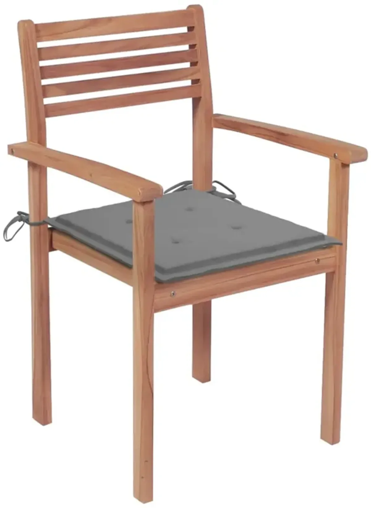 vidaXL Stackable Garden Chairs with Cushions 8 pcs Solid Teak Wood
