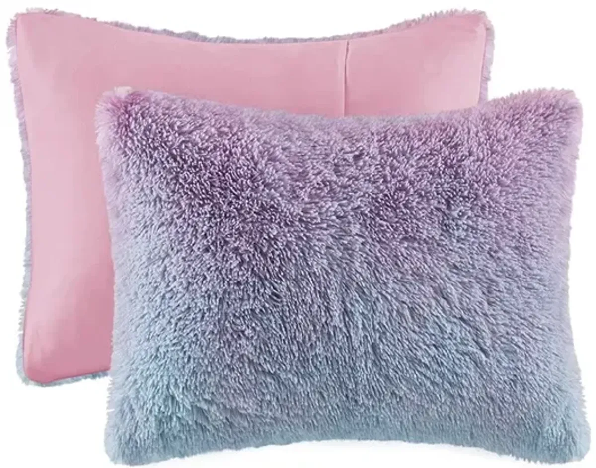 Gracie Mills Herman Ombre Shaggy Faux Fur Comforter Set