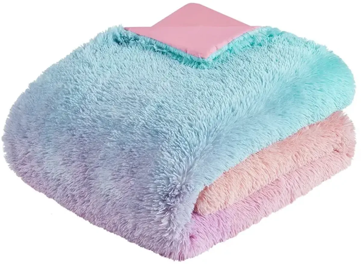 Gracie Mills Herman Ombre Shaggy Faux Fur Comforter Set