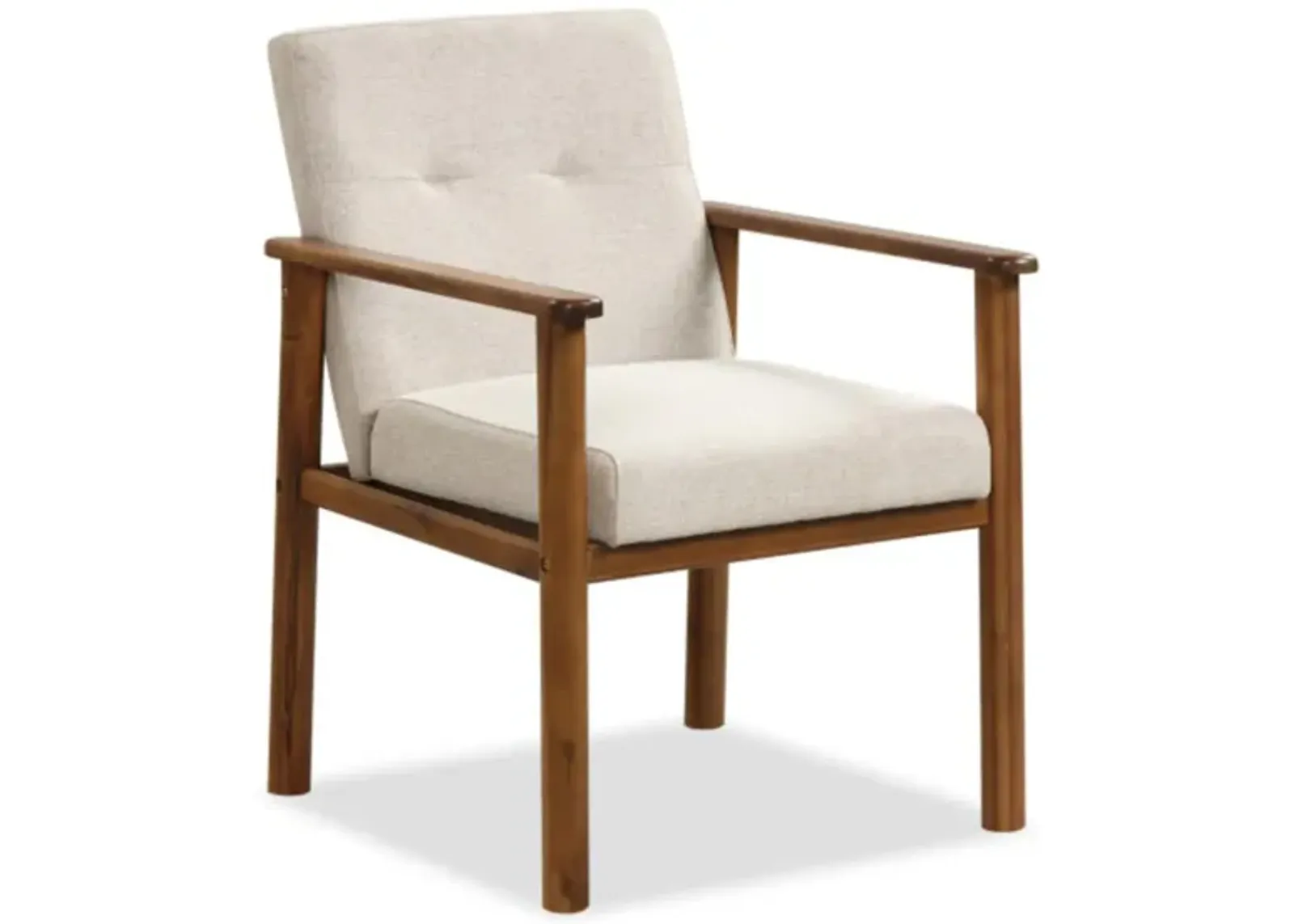 Hivvago Modern Accent Linen Fabric Armchair with Solid Wood Legs and Soft Cushioned Seat