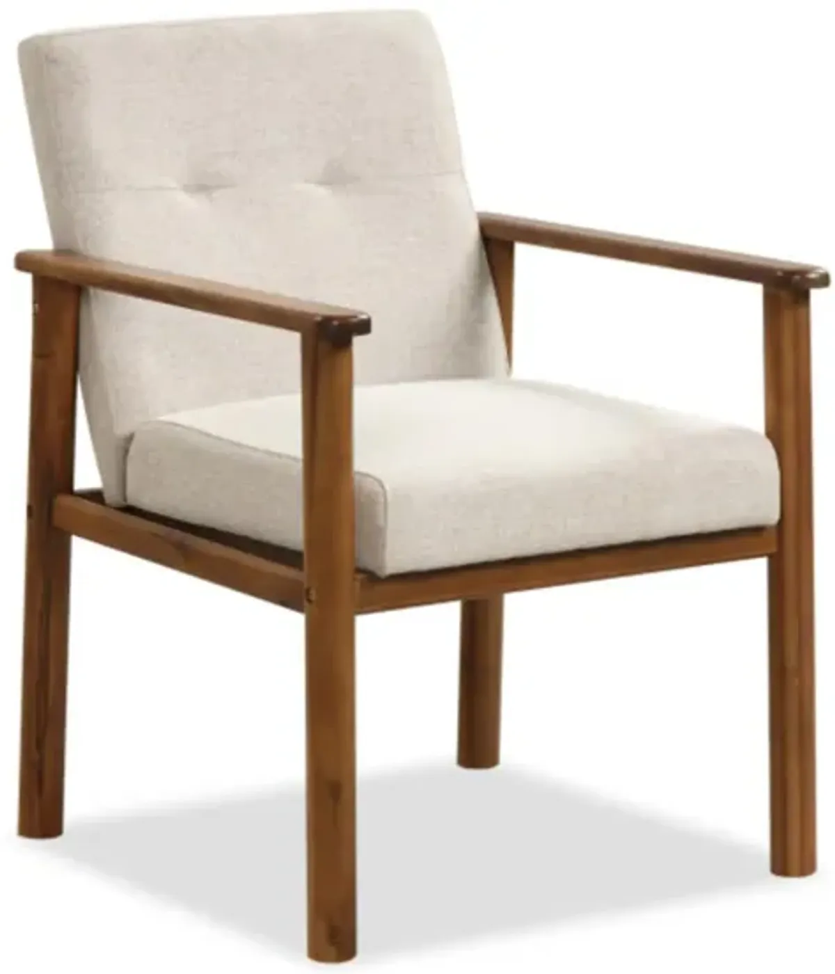 Hivvago Modern Accent Linen Fabric Armchair with Solid Wood Legs and Soft Cushioned Seat