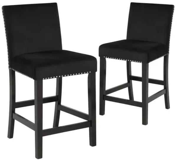 New Classic Furniture Furniture Celeste 39.5 Wood Counter Chair in Black (Set of 2)