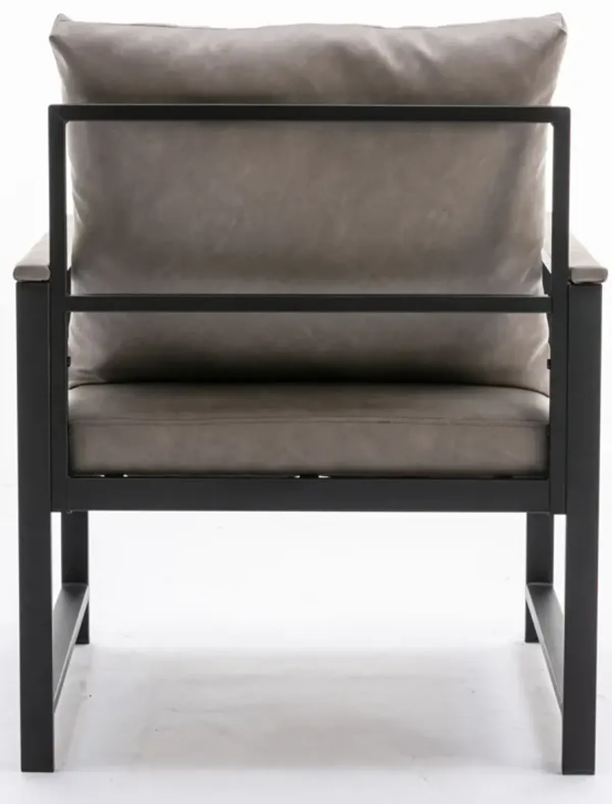 Modern PU Leather Accent Chair With Powder Coated Metal Frame, Single Sofa