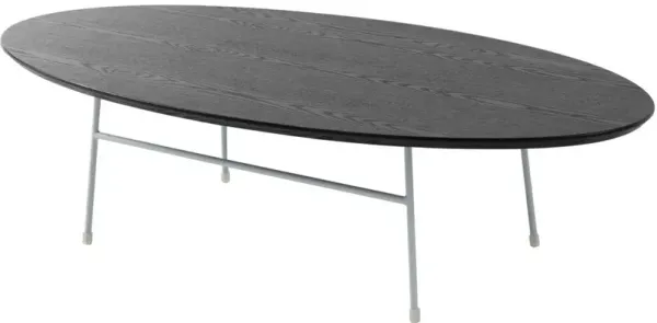 LeisureMod Rossmore Oval Coffee Table with Ash Veneer Top