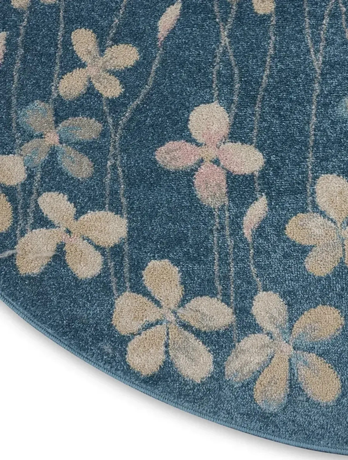 Tranquil TRA04 Turquoise 5'3" x Round Rug
